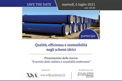 6 luglio | Aqua Italia al webinar "Qualità Efficienza e Sostenibilità negli schemi idrici"
