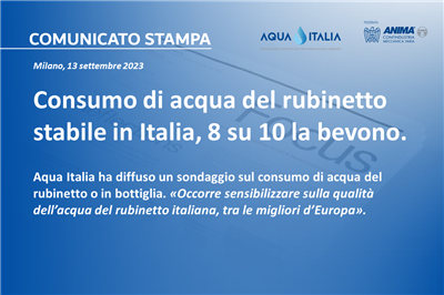 Consumo di acqua del rubinetto stabile in Italia, 8 su 10 la bevono