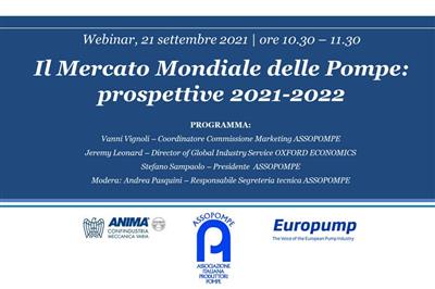Mercato Mondiale Pompe: prospettive 2021-2022 | Webinar Assopompe 21 settembre ’21