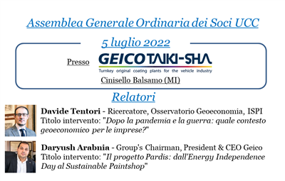 Assemblea Generale UCC – 5 luglio 2022