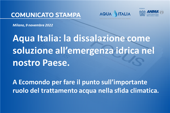 Aqua Italia: la dissalazione come soluzione all’emergenza idrica nel nostro Paese
