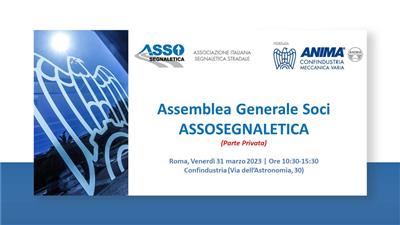 31 marzo 2023 | Assemblea Privata Assosegnaletica in Confindustria (Roma)