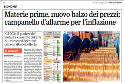 Materie prime, nuovo balzo dei prezzi alimenta l'inflazione