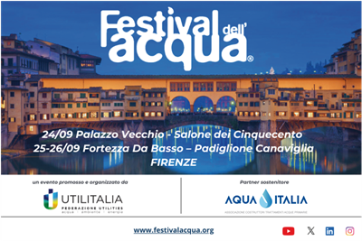 AQUA ITALIA nuovamente protagonista del Festival dell’Acqua 2024 | Firenze,  24-26 settembre