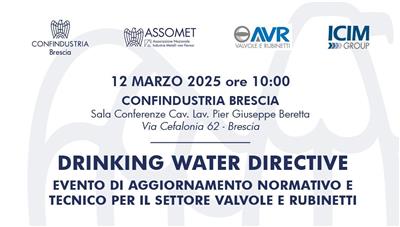 Evento 12 marzo ore 10:00 - Drinking Water Directive
