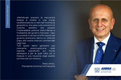Cala la fiducia dell'industria meccanica italiana nel secondo semestre 2025