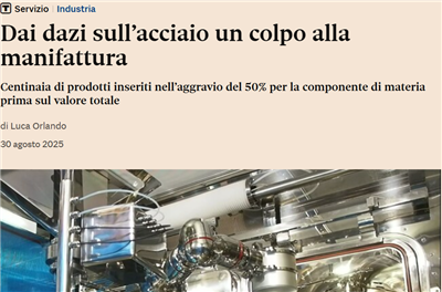 Fiac sul Sole24Ore | Dai dazi sull’acciaio un colpo alla manifattura