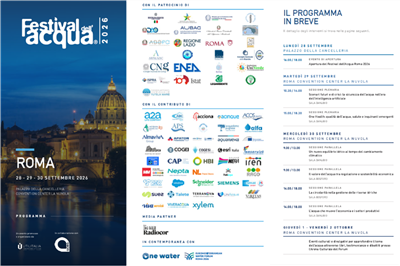 AQUA ITALIA sostenitore del Festival Acqua 2026: al fianco dell'evento fin dalla prima edizione.