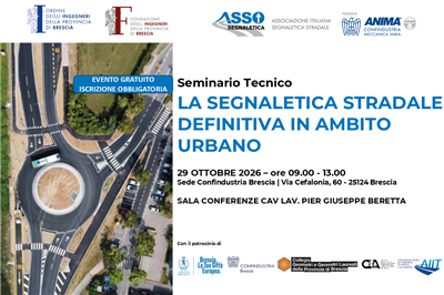 Seminario Tecnico: La Segnaletica Stradale Definitiva in Ambito Urbano | Brescia, 29 ottobre 2026