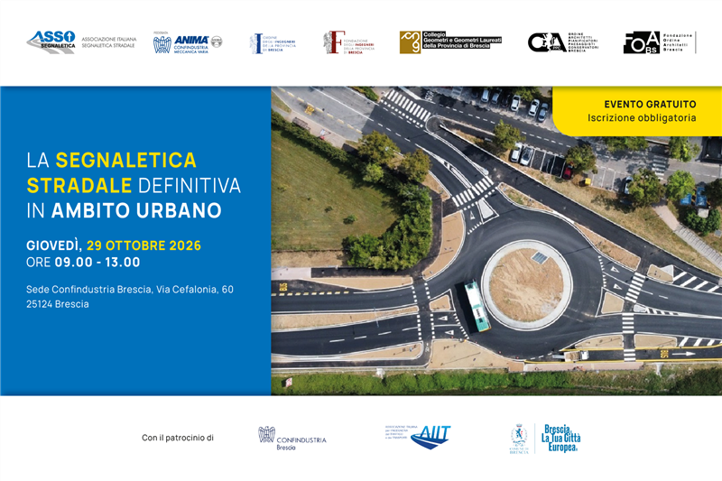 Seminario Tecnico: La Segnaletica Stradale Definitiva in Ambito Urbano | Brescia, 29 ottobre 2026