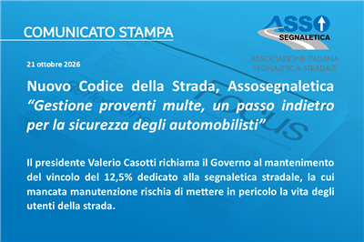 Nuovo Codice della Strada, Assosegnaletica “Gestione proventi multe, un passo indietro per la sicurezza degli automobilisti”